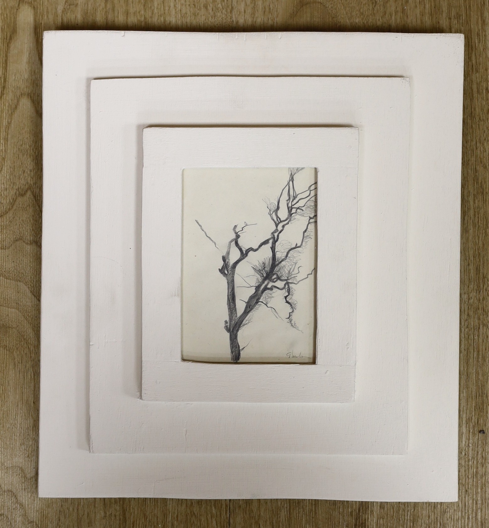 Gluck (Hannah Gluckstein) (1895-1978), pencil on paper, Study of a branch, signed, Fine Art Society label verso, 13 x 9cm